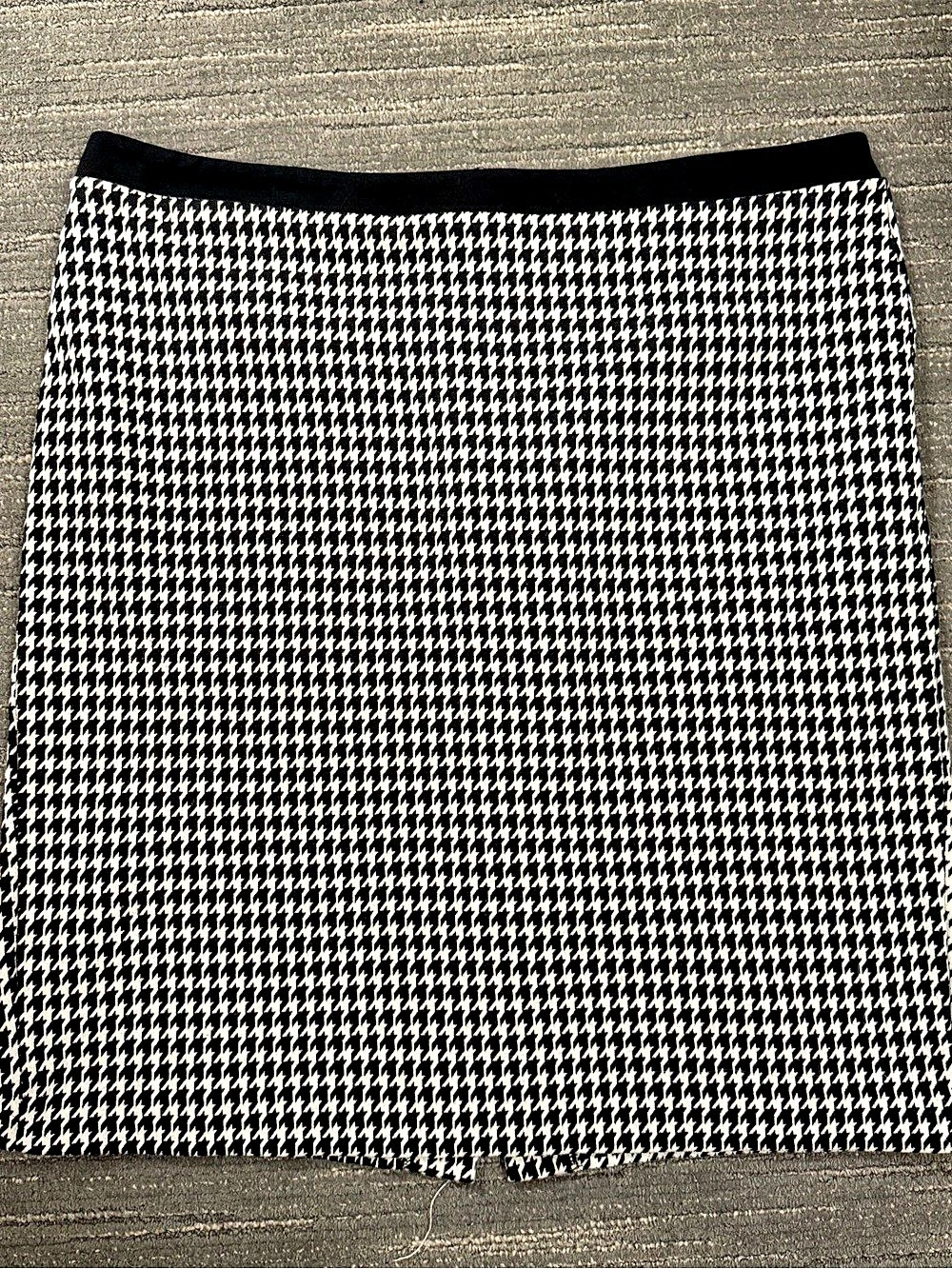 Talbots Houndstooth Pencil Skirt in Black & White Size 16 Like New